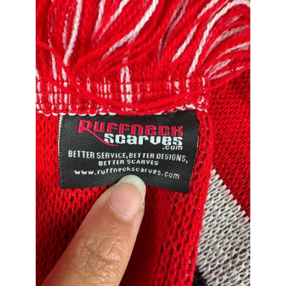 Ruffneck Scarves Manchester United MULA Red Black White Striped Fan Scarf Fringe